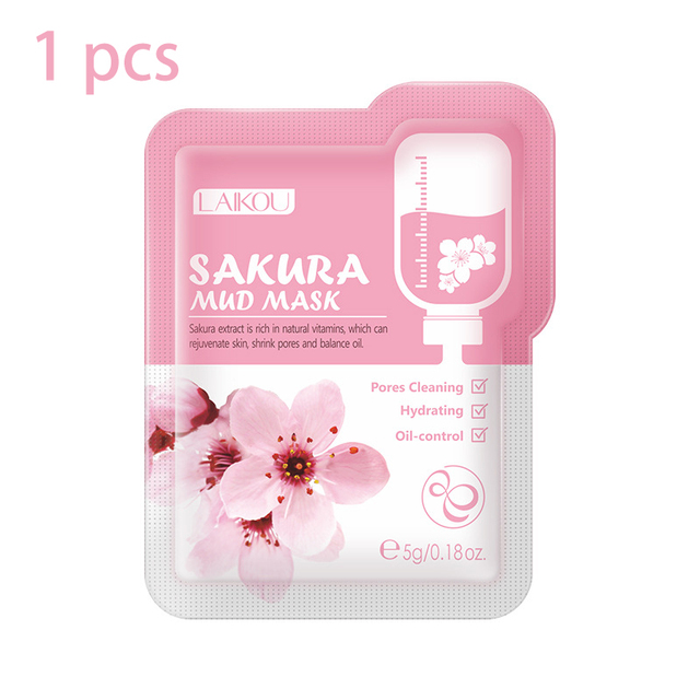 Sakura Mud Face Mask Anti Wrinkle Night Facial Packs Skin Clean Dark Circle Moisturize Anti-Aging Skin Care For Facecare