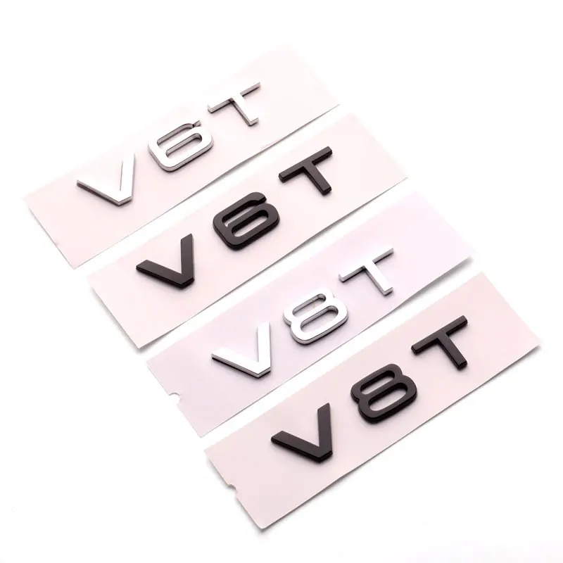 

V6T V8T V10 car stickers for Audi S3 A4L A6L A7 Q5 Q7 fender side logo body sticker refit decal decoration label car accessories