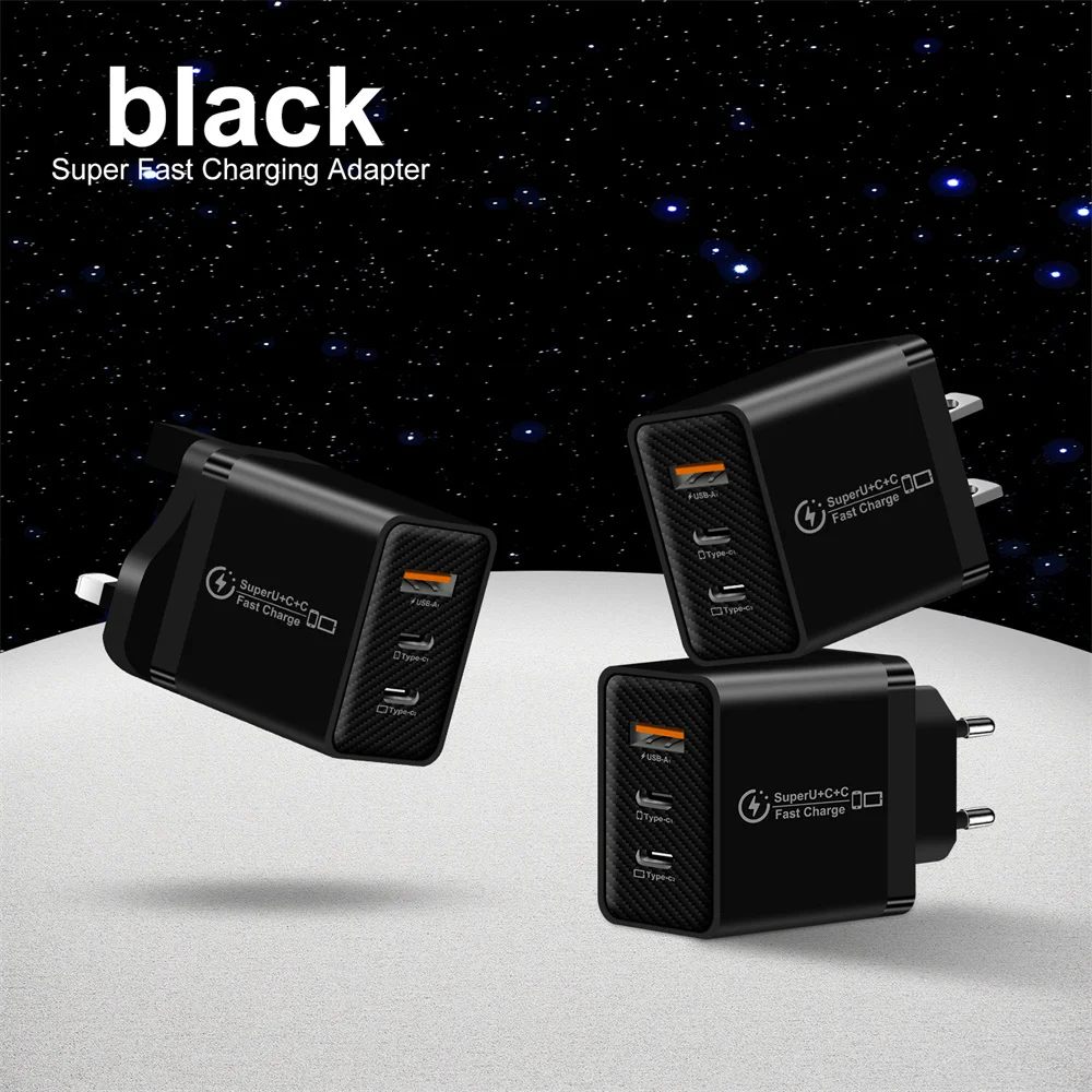 48W Type C Chargers Fast Charging QC3.0 PD Mobile Phone Charger Power Adapter For iPhone Samsung Xiaomi Huawei USB Wall Adapter