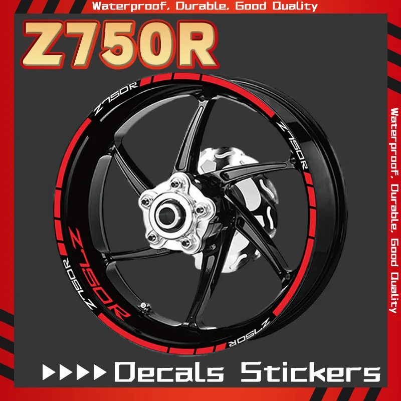 NEW Wheel Decals Sticker For Z750 Z750R Z750S Motorcycle Front Rear Tyre Rim Stripe Reflective Sticker z750 z750r z750s