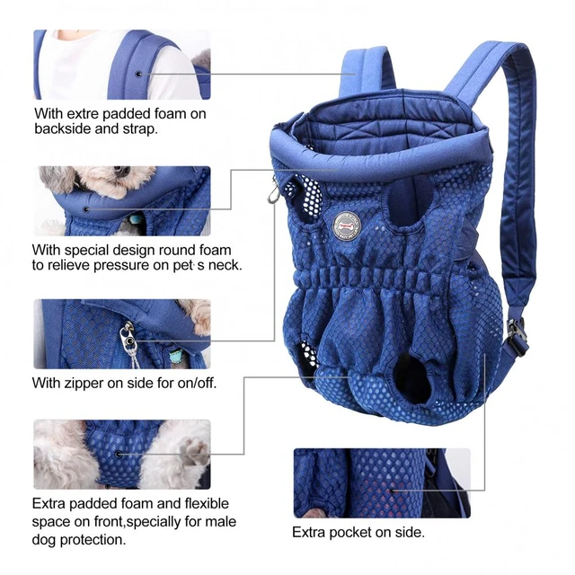 Dog Carrier Backpack - Legs Out Front - Facing Pet Carrier Backpack for  Small Medium Large Dogs, Airline Approved Hands - Free Cat Travel Bag for  Walking Hiking Bike and MotorcycleC 