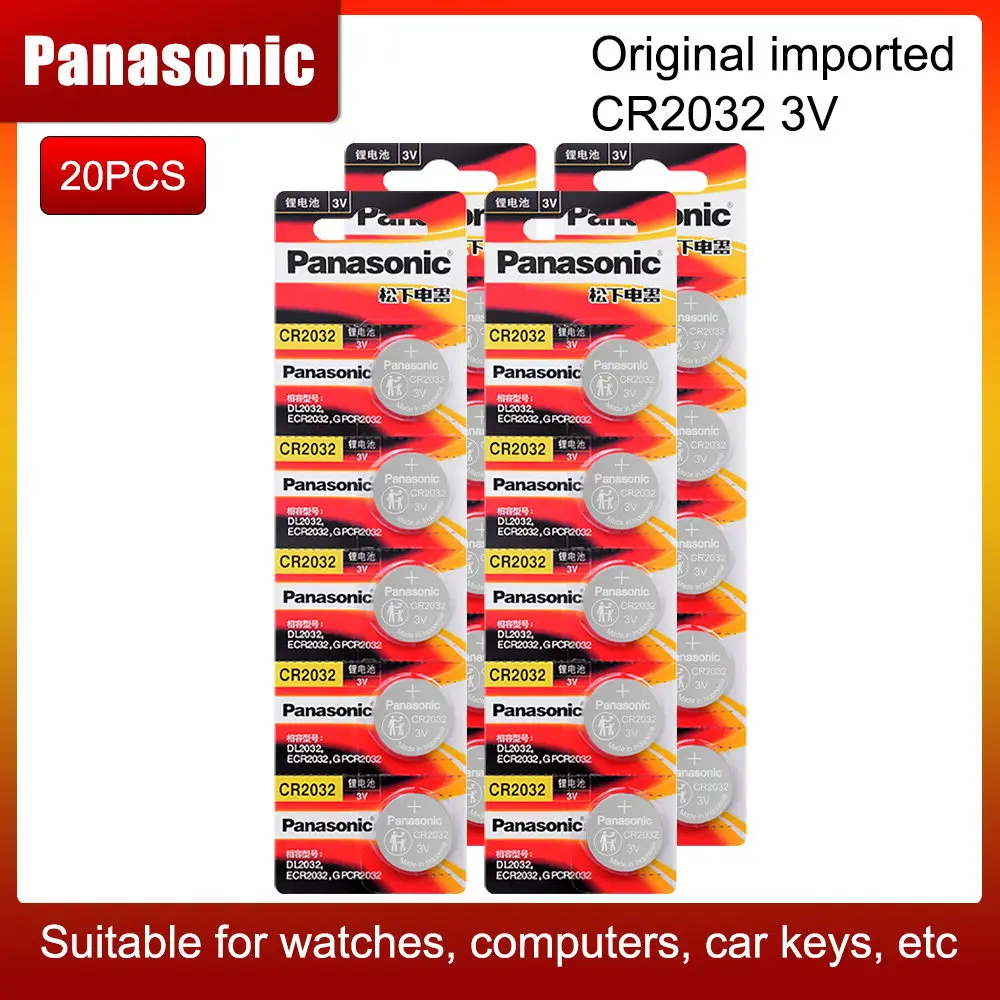 replacement battery PANASONIC 2021 Promotion Sale 3V CR2032 CR 2032 Watch Clock Batteries Button Coins Pilas Calculator Lithium Battery dyson battery Batteries