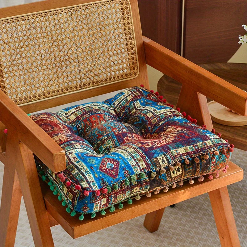 Cuscino Tatami bohémien per sedersi, sgabello pigro per il pavimento, cuscino del sedile per finestra del balcone di casa, tappetino morbido per il pavimento, grande