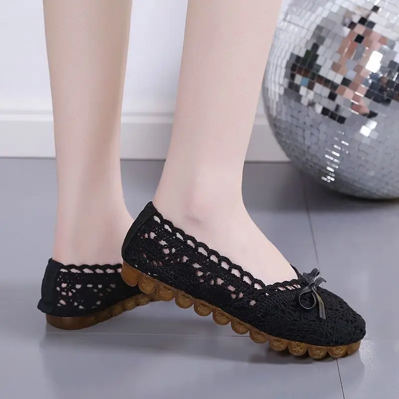 

Туфли женские на плоской подошве, дышащие сетчатые удобные лоферы, без застежки, мягкая подошва, повседневная обувь, лето 2022