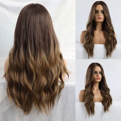 Elegant Black Long Wavy Synthetic Wig for Women - Afro Natural Look, Heat Resistant Fiber, Daily Use (LC179-1)