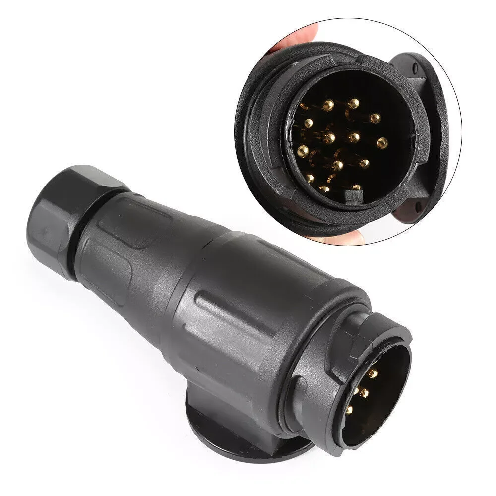 12V 13 Pin Trailer Plug Durable 13 Pole Electrical Caravan Wiring Connector Towing Bar Socket Adapter Car Truck RV trailer plug adapter trailer socket trailer plug socket trailer plug