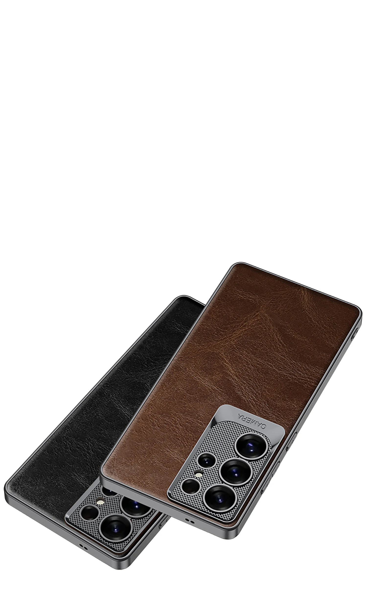 Luxury Oil Wax Leather Case For Samsung Galaxy S25 S24 S23 Ultra Plating Camera