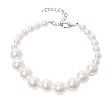 Luxury Pearls Dog Collar Necklace Fashion Wedding Party Grooming Accessories Adjustable Necklace Jewelry for Small Dogs Cat 1