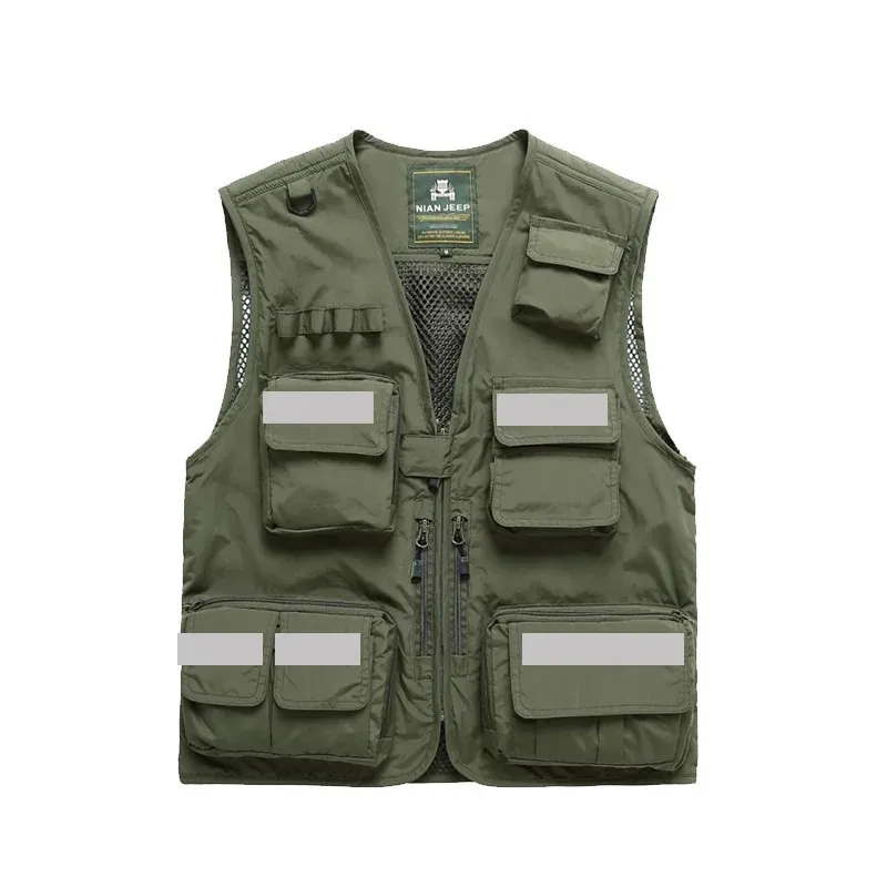 thumbnail image 1 of Chaleco reflectante de verano, ropa de trabajo de seguridad, uniforme de equipo de rescate con logotipo impreso, camiseta sin mangas informal aplicable a escenas, 1 of 5
