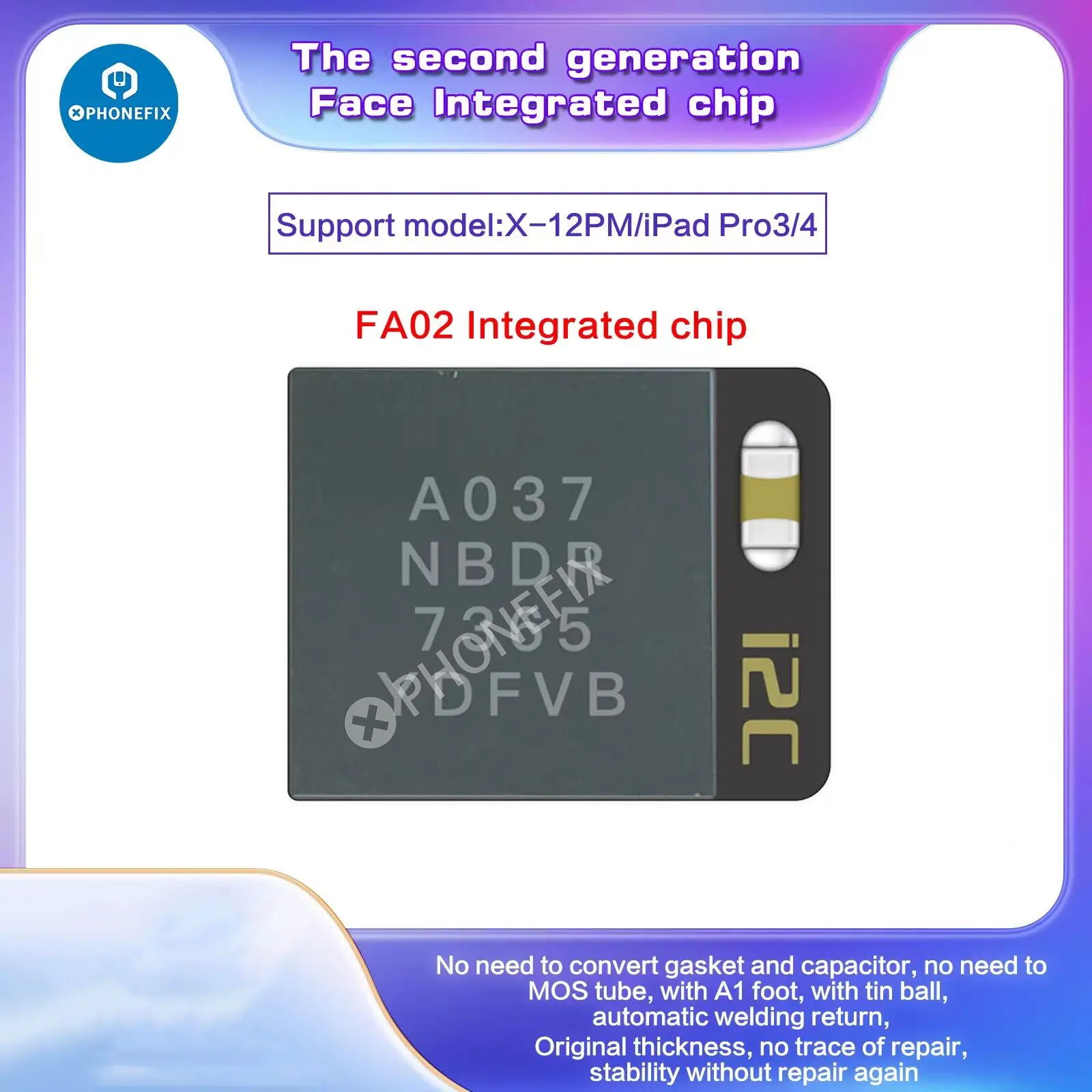 I2C Fa02 Face Integrated Chip Dot Matrix Ic Per Iphone X-12 Pro Ipad 3 4 Face Id Repair Per Programmatore I2C I6/I2C I6S/I2C V8I