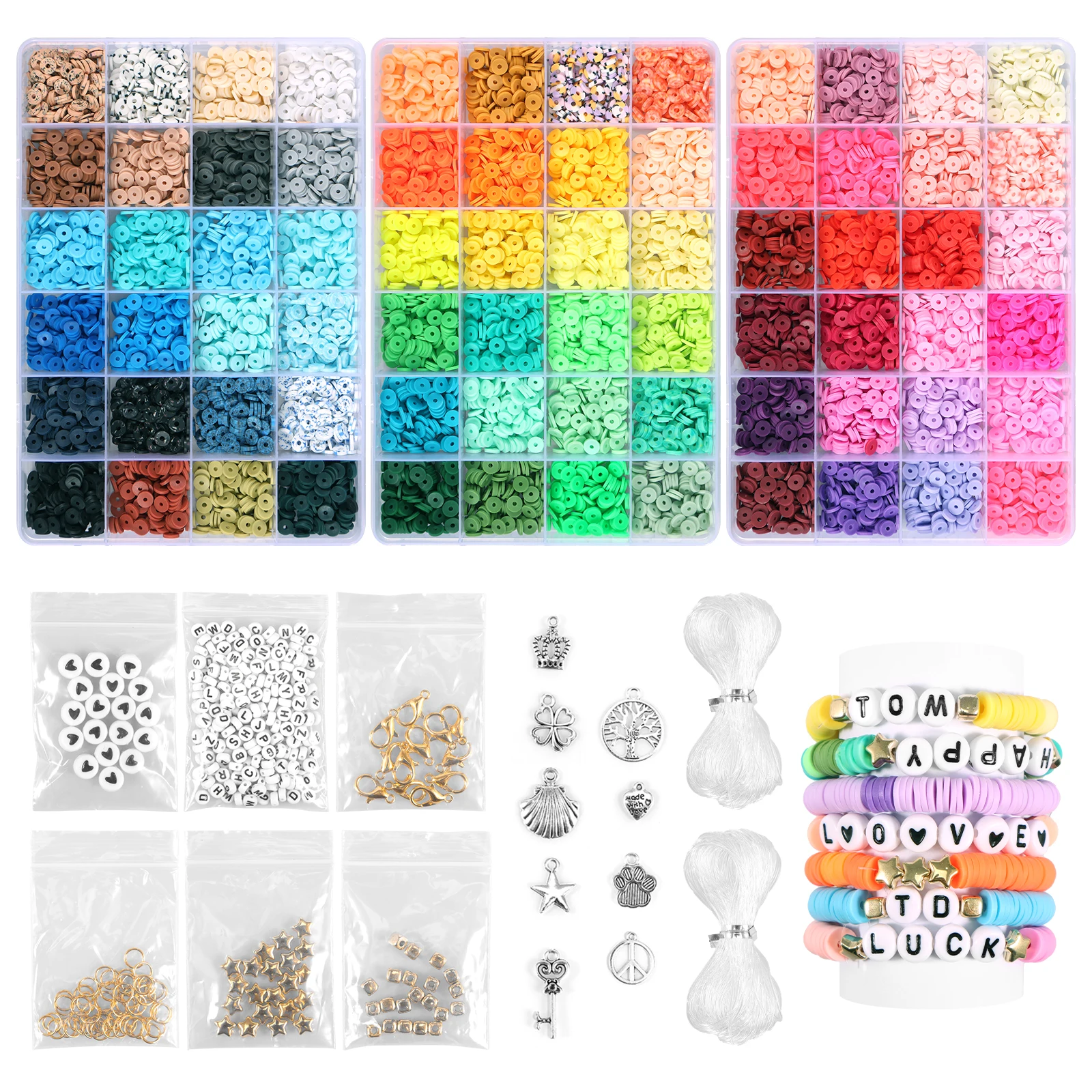 5333pcs Polymer Clay Beads for Bracelet & Jewelry Making 24 Earth Tone  Colors DIY Bracelet Making Kit for Kids & Teens Ages 8-12 - AliExpress