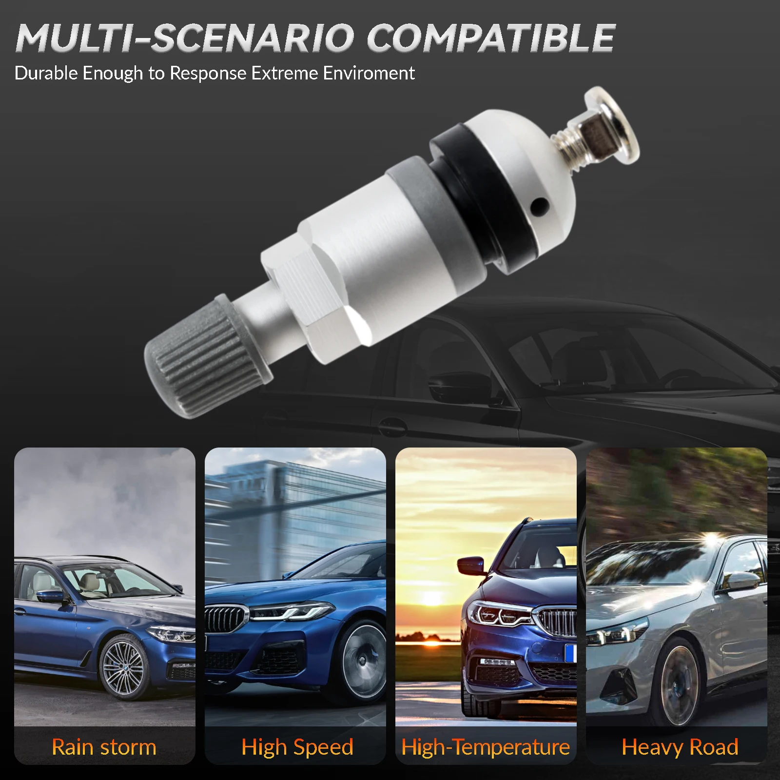 타이어 공기압 센서 밸브 스템 수리 세트 TPMS (폭스바겐, BMW 5 시리즈, 아우디, 포르쉐, 스코다, 폭스바겐 CC 4X 자동차 교체용 공구, 알루미늄)