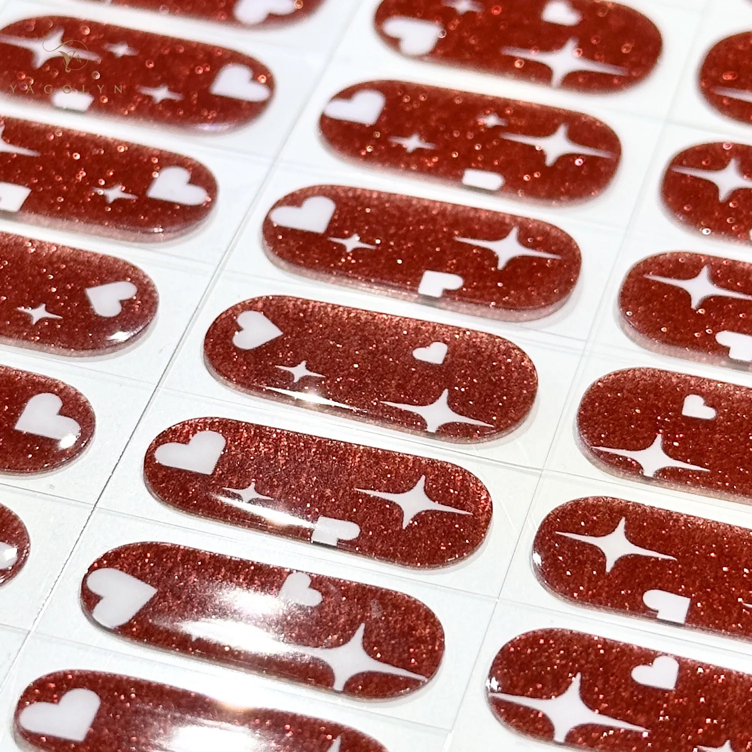 Multicolor Decals Gel Nail Stickers for UV Lamp Semi Cured Gel Nails Strips 22Tips/Sheet