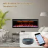 Wifi Enabled Electric Fireplace Embedded Wall Mounted 60 "electric Fireplace Heater Adjustable Flame Color Remote Touch Screen 4