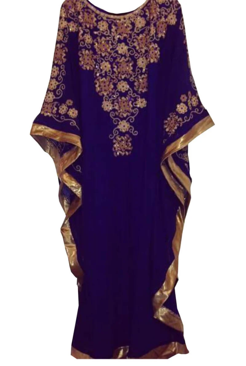 Indian Women Long Dress Purple Georgette Moroccon Farasha Long Gown Indian Clothing