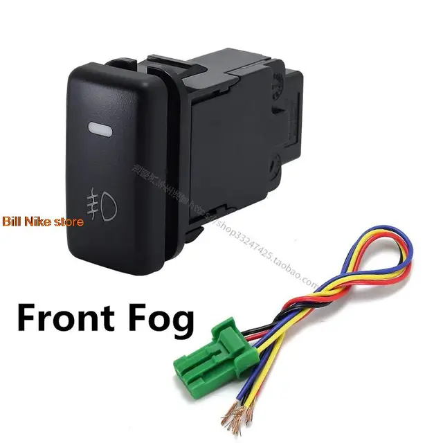 For Toyota PRADO 2003-2009 Front Fog Light LED DRL Heating Up Tail Gate Radar Parking Sensor Switch Button with Wire Gold