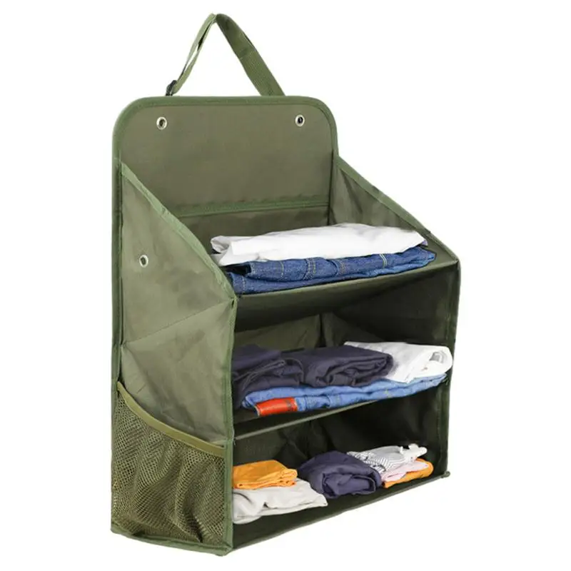 

Складной органайзер для хранения одежды в шкафу, многослойная вместительная упаковочная полка для мелочей с боковыми карманами, органайзер для шкафа