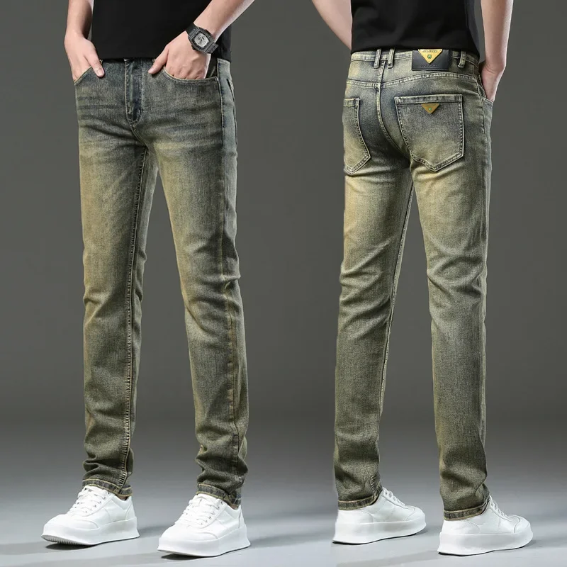 Jeans Mens Denim Pants Slim Fit Retro Stretch 2023 Winter Autumn Trousers for Man Streetwear Moto Biker Jeans High Quality 4