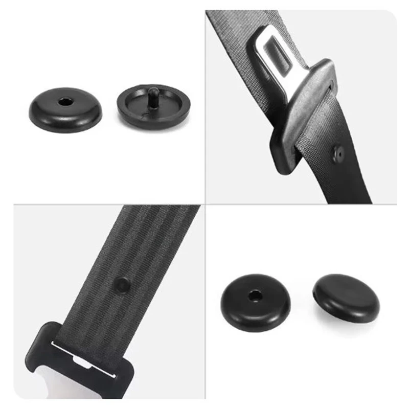 10 Pairs Car Safety Seatbelt Stopper Buckle Auto Seat Belt Spacing Limit Stop Plastic Anti-slip Button Retainer Rivet Stud Clips