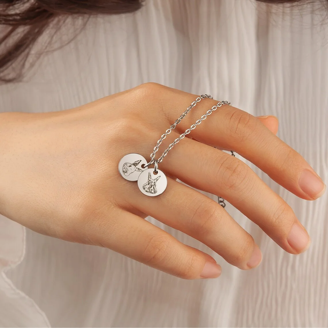 Discs Bracelet Custom Name Pet Portrait Pendant High Quality Stainless Steel Jewelry Dainty Bracelets Birthday Gift For Her