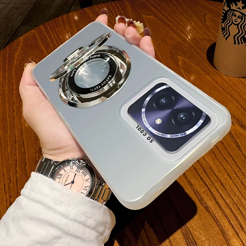 Laser Matte Hard Ring Magnetic Bracket Stand Cover Case