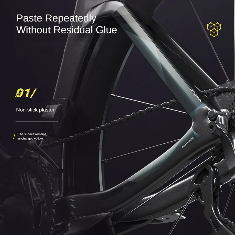 ENLEE 3D cadre d'affiche de vélo résistant aux rayures vtt vélo de route HD Film de protection autocollant amovible anti-dérapant garde cadre couverture  18