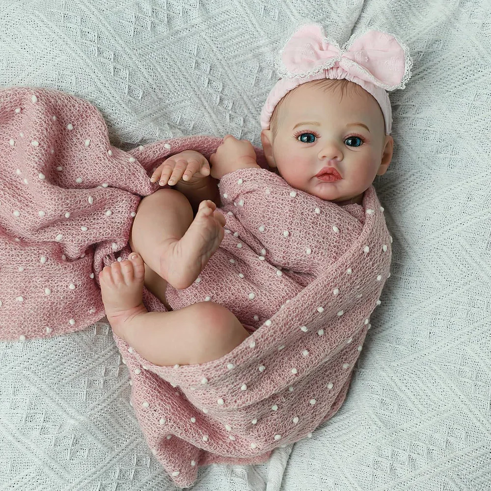 Baby Dolls Like Real Bebe Reborn Silicone Vinyl Full Body 45cm Realistic Newborn Girl Painted Babies Lifelike Doll Toy Gifts - 5