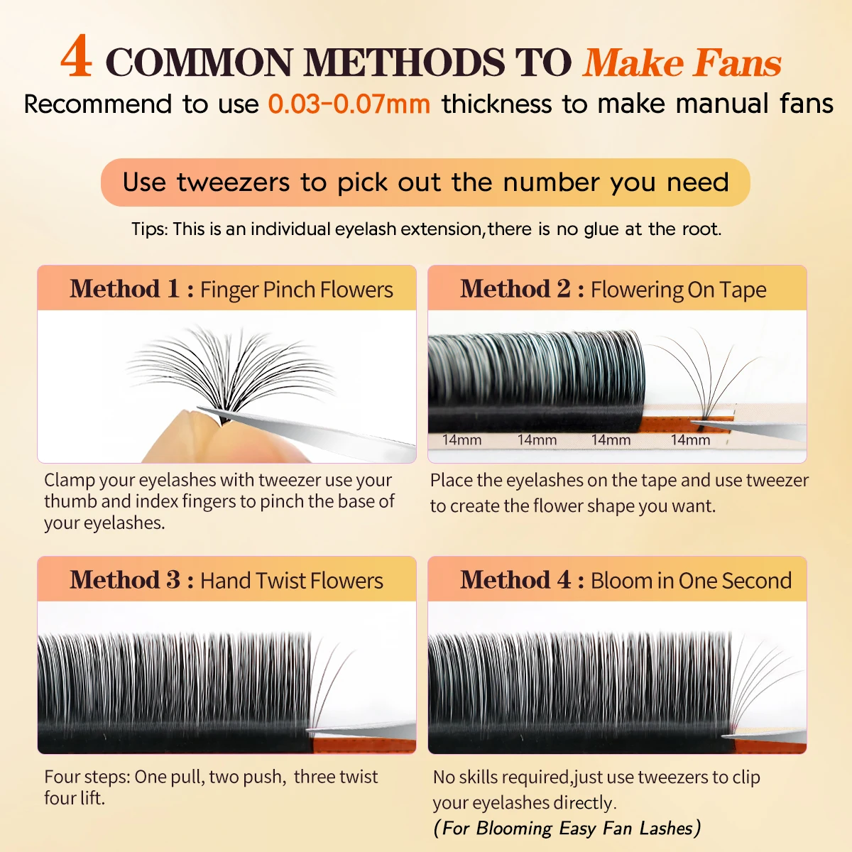 Lashonly 12Lines Natural False Eyelashe Extension Korea PBT Fluffy Classic Lash Supplies Professional Faux Mink Volume Lashes 5