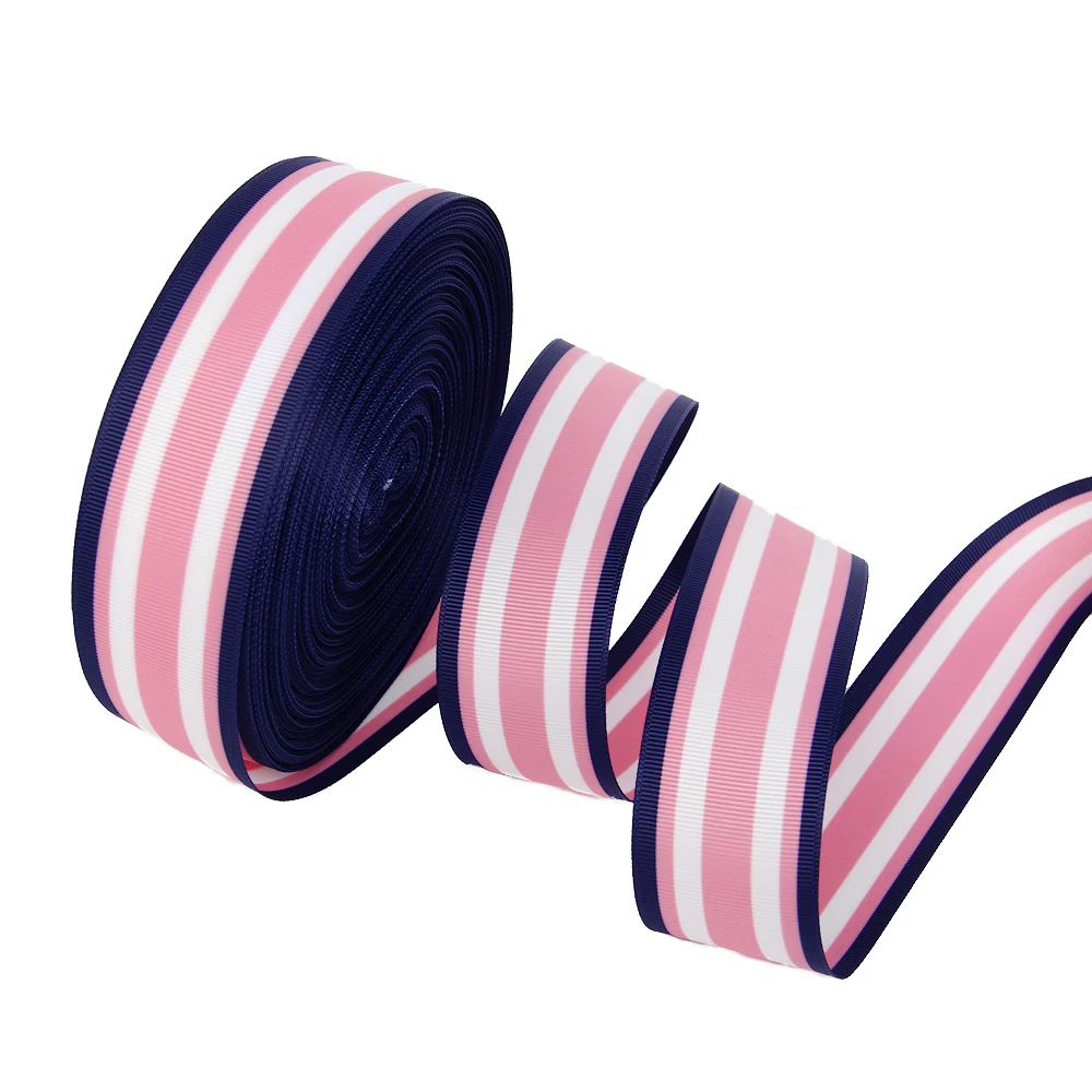 5 Yards 38mm Stripe Printed Grosgrain Ribbon Gift Wrap Decoration Double Side Ribbons DIY Hair Bows Craft,5Yc2215