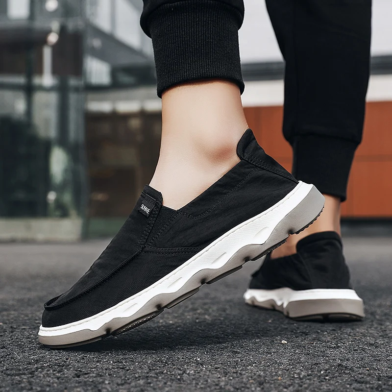 Hot Men's Canvas Shoes Flat Shoes Ice Men's Casual Shoes Fashion Spring and Autumn Soft Men's Travel Walking Shoes Size 39-44