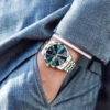 Men Watch Water Diamond Luxury Night Glow Double Calendar Quartz Movement 41mm Blue Gold Stainless Steel Fashion Business Watch 6