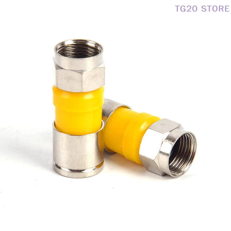 Wire Connectors 10pcs RG6 F Type Compression 2.8cm Snap Seal Plug Connector Waterproof F Type