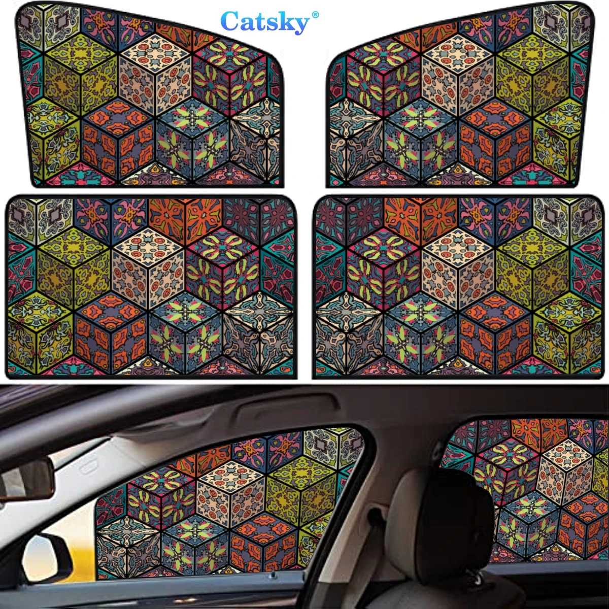 

4 Pieces Privacy Car Window Sun Shades Magnetic Blackout Car Window Covers Car Curtains Car Window Sun Shades Covers Auto