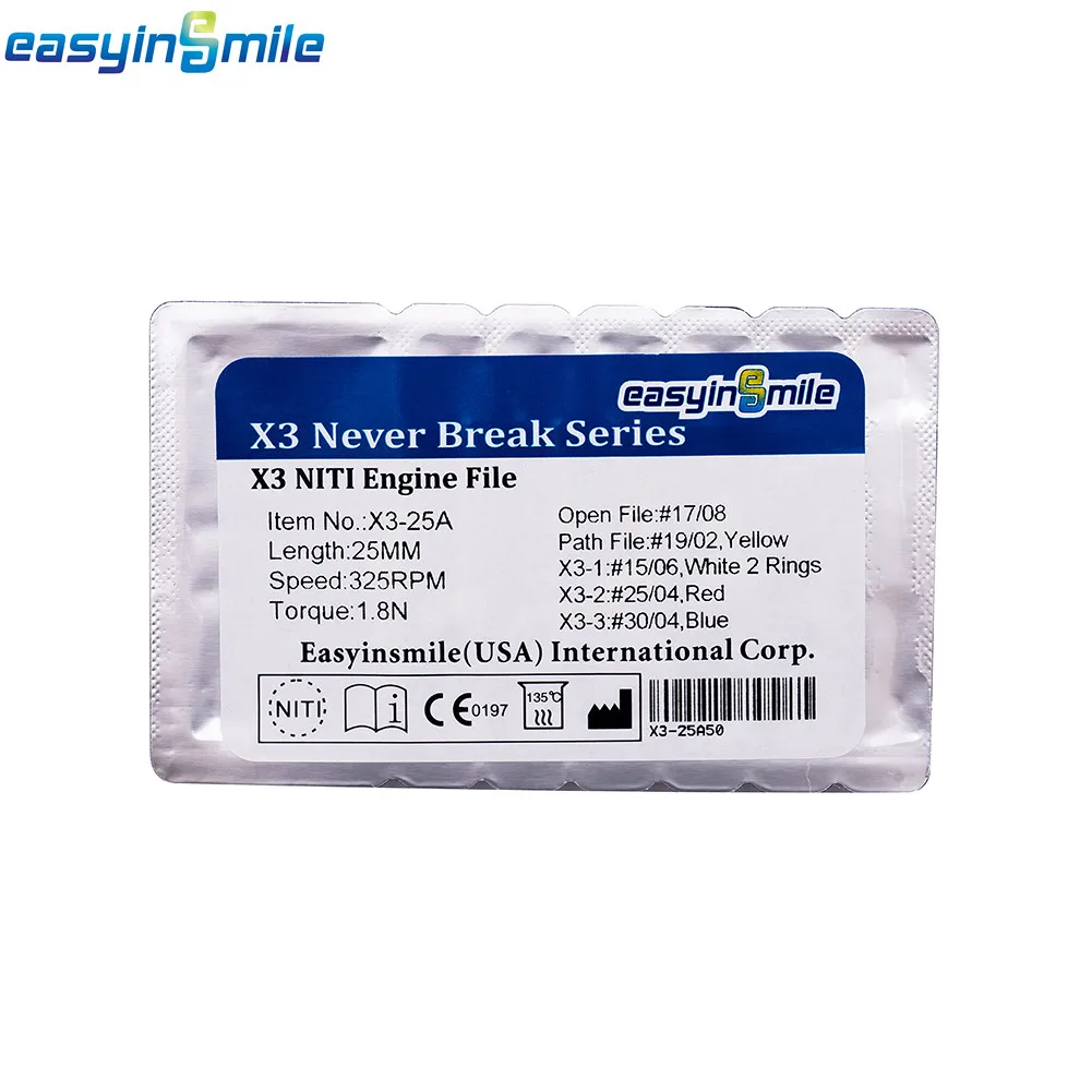 Lime Endodontiche Rotanti Easyinsmile Kit 5 Lime Endodontiche Rotanti NITI Easyinsmile X3 Never Break - Per Motore Endodontico, Ideali Per Laboratorio Dentale Strumenti Endodonzia 5 Pezzi - Foto 7
