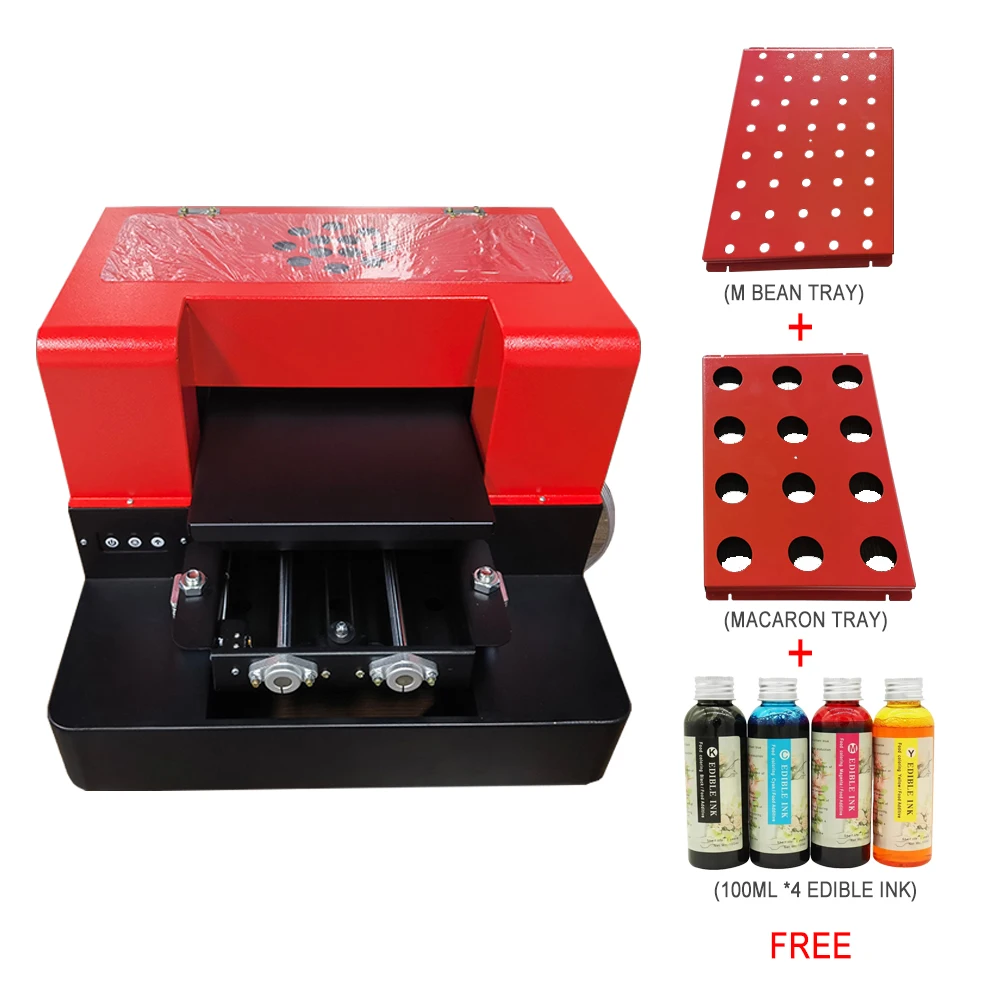 

Sugar Icing Flatbed Printer A4 Food Printing Machine with Edible Ink Fondant Printer For Cake Biscuit Macarone M Bean Rice Paper