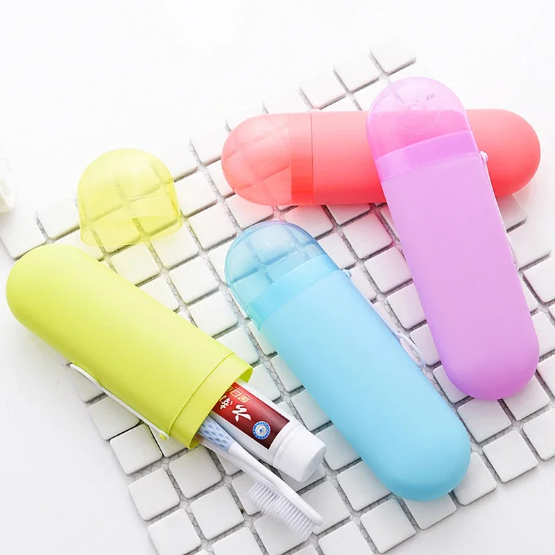 Compact Travel Toothbrush and Toothpaste Holder - Bathroom Storage and Organizer Case