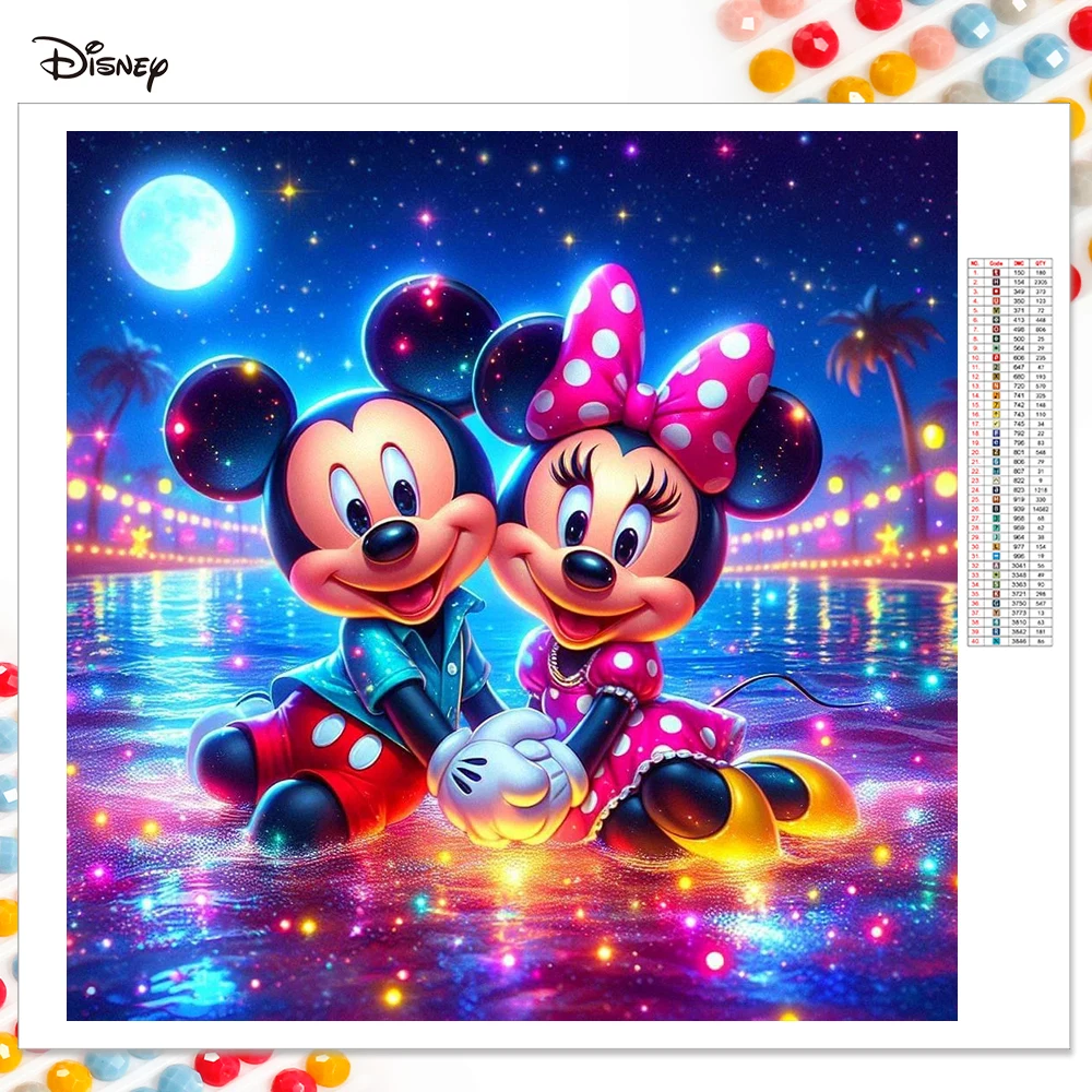 디즈니 다이아몬드 모자이크 미키 마우스 자수 미니 마우스 크로스 스티치 페인팅, 전체 라운드 만화 수공예, 신상품