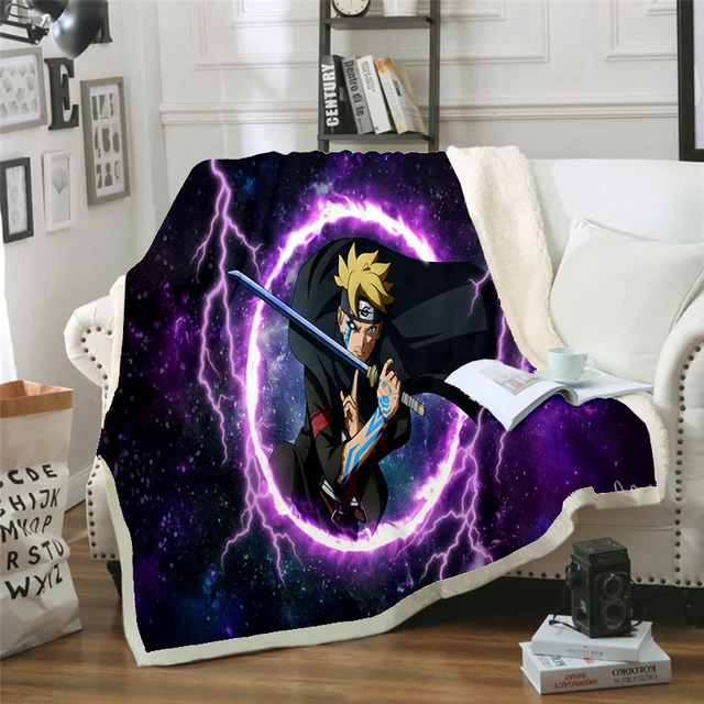 Anime blanket Naruto print Plush Throw Blanket Sherpa Fleece Bedspread Blanket Keep warm in autumn and winter wool soft Blanket 1