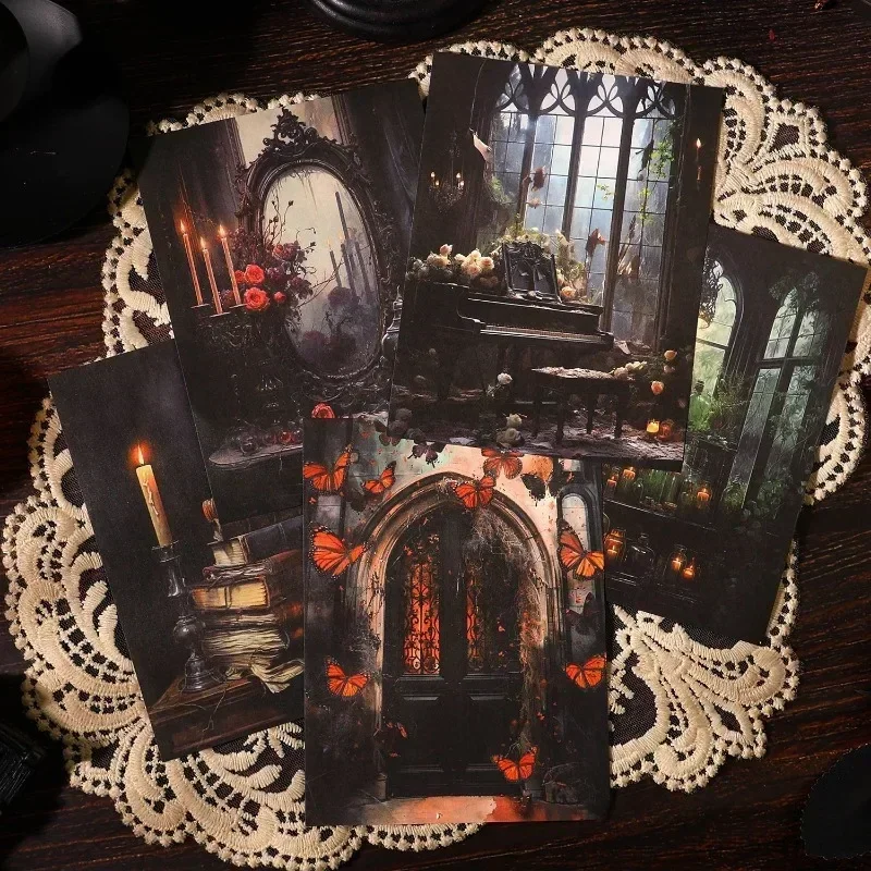20Pcs Rhapsody Psalm Dark Gothic Retro Style Handbook Material Paper Handbook Collage Scrapbook cut Writing 175*120mm
