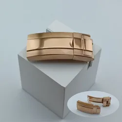 High-Quality 20mm Rubber Strap with Stainless Steel Buckle (NO.10 Rose gold)