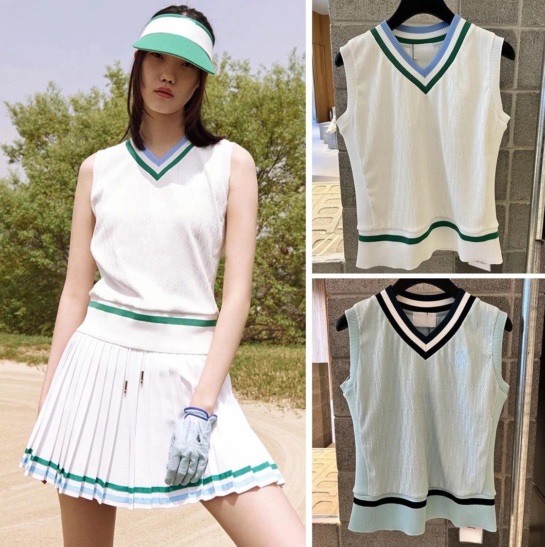 

Women's Golf Apparel 23 New Summer V-neck Sports Casual Versatile Knitted Vest Ladies Clothes