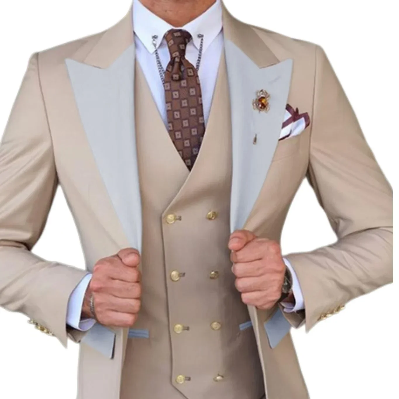 Mens Suit Men's Formal 3Piece Slim Fit Suit Blazer Vest And Pants Classical Style Groomsman Tuxedo Wedding Formal Party Set Wedding Prom mens suit