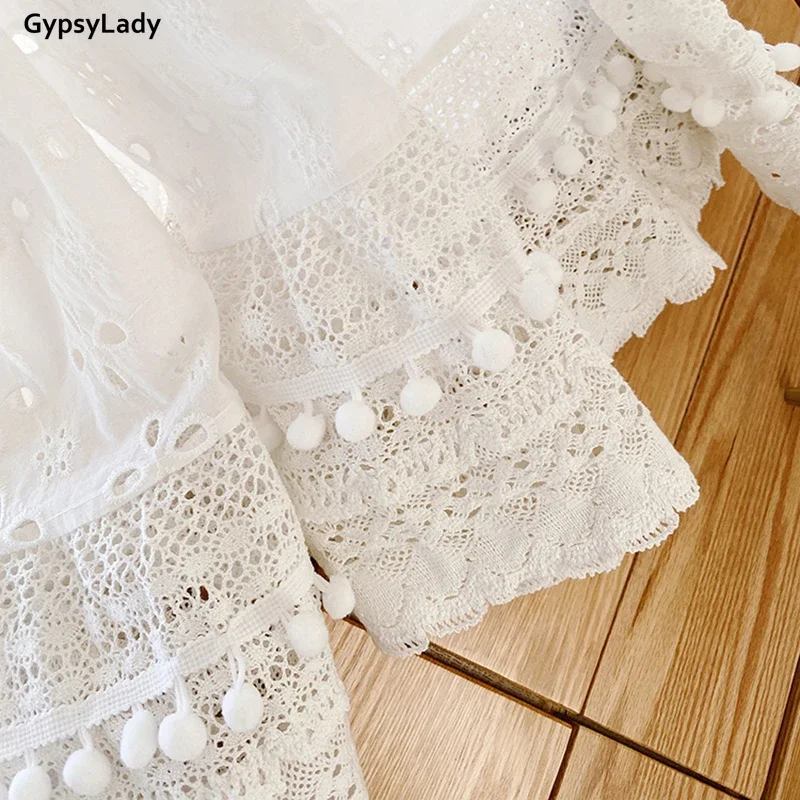 Casual Gypsy Skirt Cotton White Cotton Bohemian Skirt White Tiered