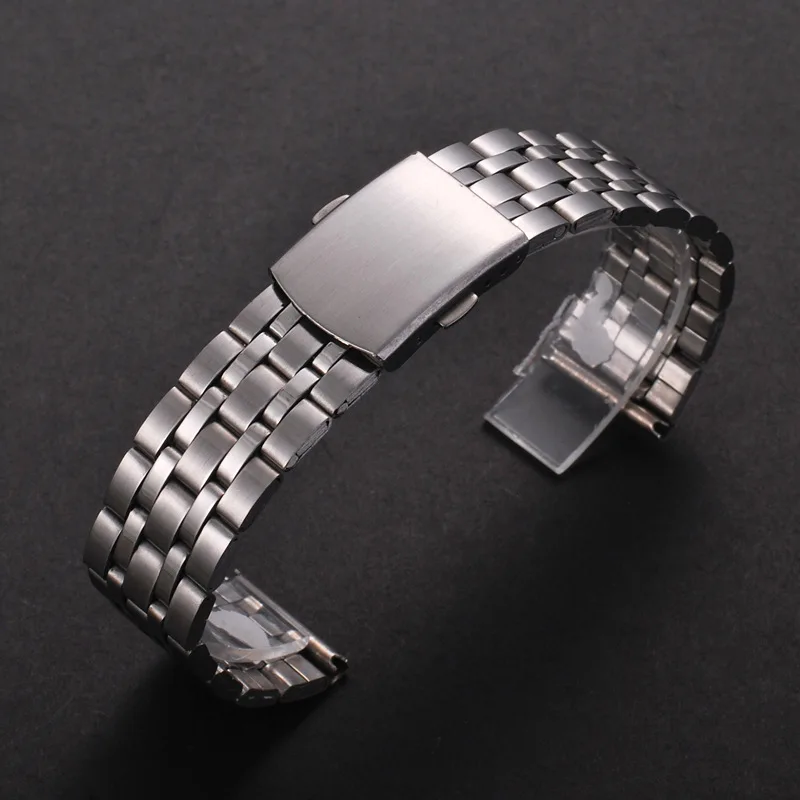 Elegant Stainless Steel Bracelet Watch Band with Secure Folding Clasp