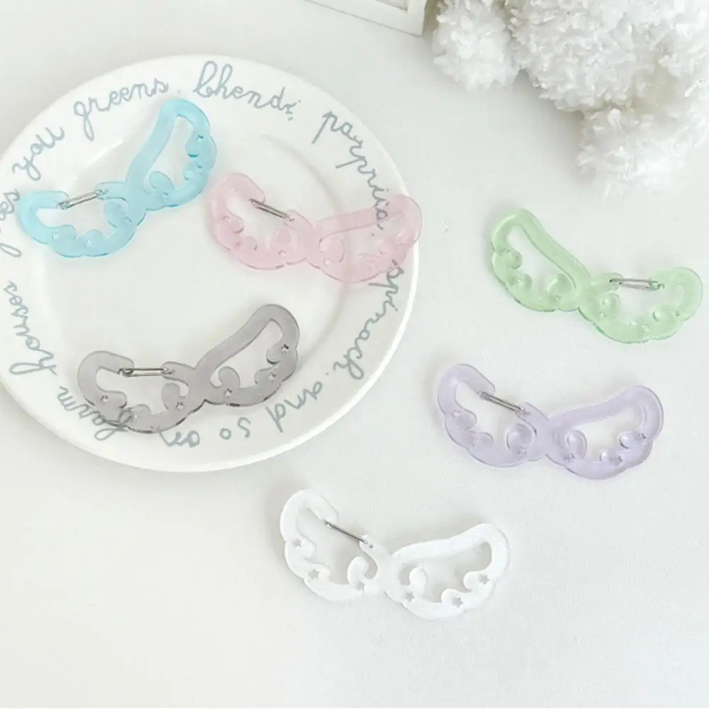 INS Acrylic Wings Shape Carabiner Korean Candy Color Card Holder Keychain Decorative Buckle Mountain Buckle Bag Pendant 6