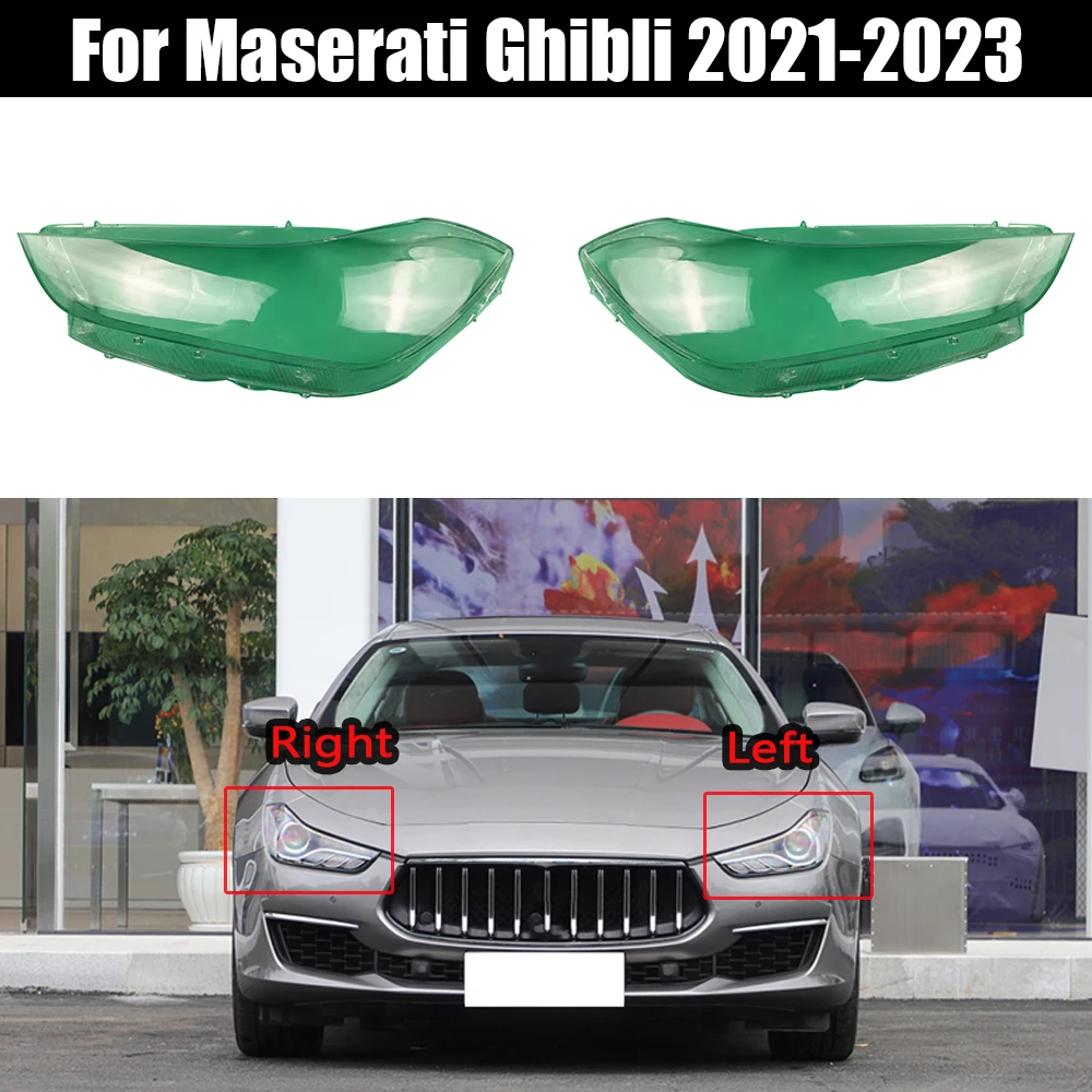 For Maserati Ghibli 2021 2022 2023 Front Headlamp Cover Transparent Mask Lamp Shade Headlight Shell Lens Auto Replacement Parts