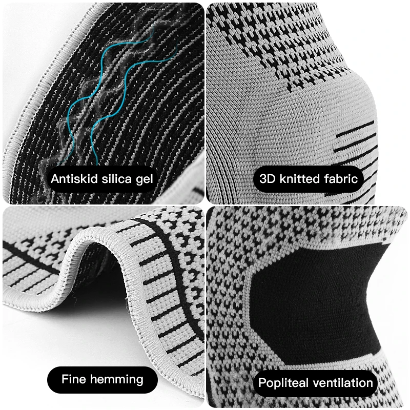 Knee Pad Support Silicone Compression Sports Spring Breathable For Running Fitness Volleyball 1Pcs