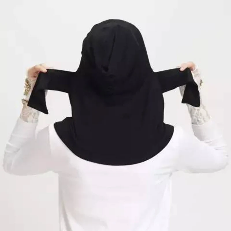 Soft Elastic Ready Jersey Cotton Hijab Undercap For Muslim Woman Bonnet Solid Color Instant Inner Caps Ladies Headband Free Size 3