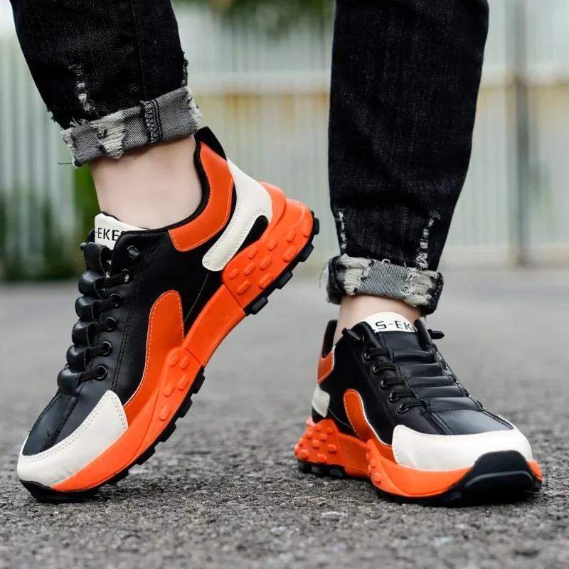 

Мужская обувь 2023, Мужская Вулканизированная обувь с перекрестной шнуровкой, модная дышащая Нескользящая Уличная Повседневная обувь с круглым носком, Лидер продаж