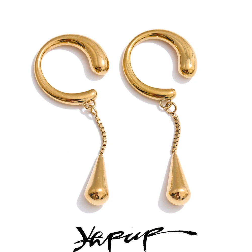 Yhpup Stainless Steel Earrings Adjustable